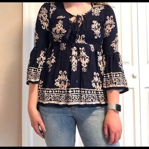 Altar’d State Floral 3/4 Sleeve Blouse